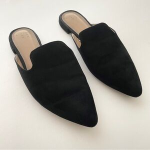 A New Day Faux Suede Pointed Slip On Shoe Size 7.5 Women in Black